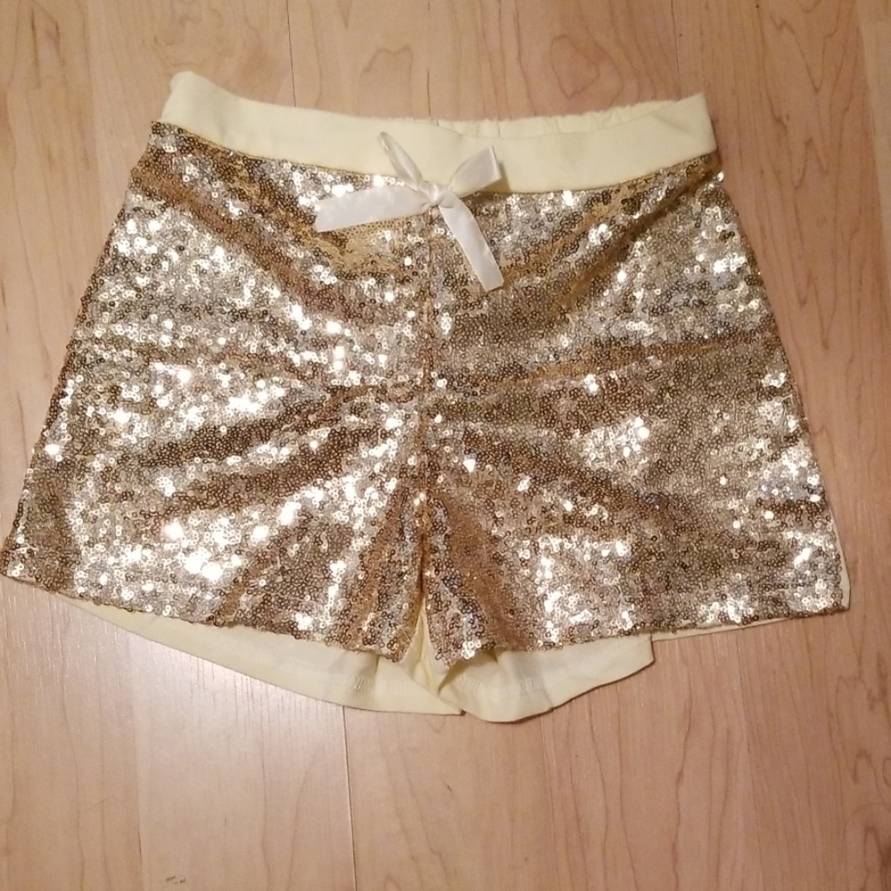 New gold sequin shorts